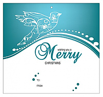 Big Square Swirl Dove To From Christmas Hang Tag