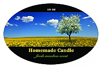 Fresh Meadow Candle Label Oval