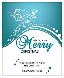 Vertical Big Rectangle Swirl Dove Christmas Labels