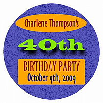 Circle Party Time Birthday Label