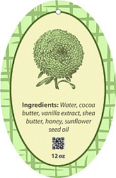 Soothing Text Oval Bath Body Favor Tag