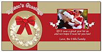 Christmas Large Red Bow Cards with photo 8" x 4" w-envelope