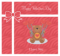 Present Valentine Big Square Favor Tag 3.5x3.25