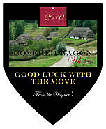 Covered Wagon Shield Wine Hang Tag