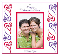 Hears Photo Valentine Big Square Favor Tag 3.5x3.25