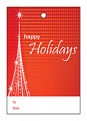 Vector Christmas Tree Vertical Rectangle To From Hang Tag