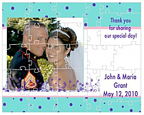 Polka Floral Large Favor Wedding Puzzle