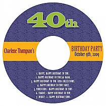 CD Party Time Birthday Labels