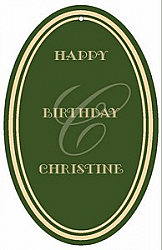 Elegant Oval Birthday Favor Tag