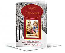 Snowy Christmas Pathway Cards with photo  5.50" x 7.875" w-envelope