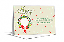 Christmas Fun Holiday Dotted Wreath Cards 7.875" x 5.50" w-envelope