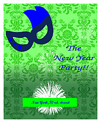 New Year Party Vertical Rectangle Labels 3.5x3.75