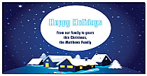 Midnight Blue Christmas Town Cards  8" x 4" w-envelope