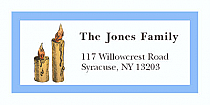 Two Candles Christmas Address Labels 2" x .875"