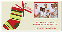 This is the Season Christmas Stocking Custom Photo Card w-Envelope 8" x 4" family style