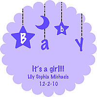 Mobile Baby Scalloped Circle Baby Labels