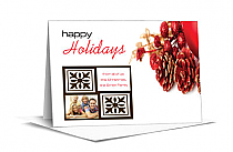 Christmas Corner Mistletoe and Pinecones Cards with photo 7.875" x 5.50" w-envelope