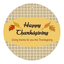 Leaves Thanksgiving Circle Hang Tag 2X2