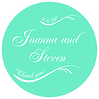 Wave Big Circle Wedding Labels