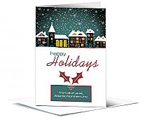 Christmas Snowy Winter Village Cards  5.50" x 7.875" w-envelope