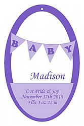 Banner Baby Vertical Oval Favor Tag