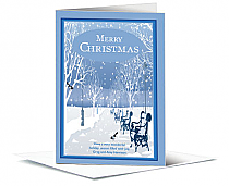 Christmas Winter Wonderland Town Square Cards  5.50" x 7.875" w-envelope