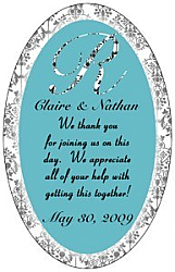 Silhouette Text Oval Wedding Labels