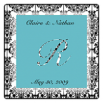 Silhouette Wedding Square Coasters 3.5x3.5