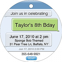 Texting Word Bubble Circle Hang Tag