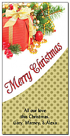 Christmas Corner Mistletoe Present Cards  4" x 8"  w-envelope