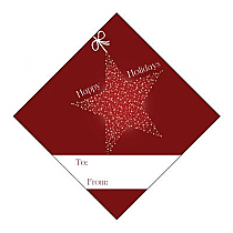 Diamond Star with String To From Christmas Hang Tag