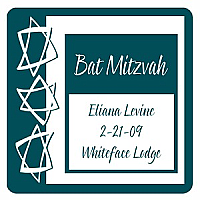 3-Star Square Bat Mitzvah Label