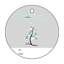 Abstract Christmas Tree Big Circle To From Hang Tag