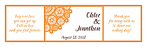 Modern Water Bottle Tangerine Wedding Label