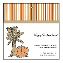 Stripes Thanksgiving Square Hang Tag 2X2