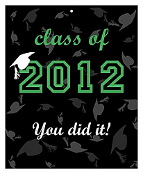 Hats Off Vertical Big Rectangle Graduation Hang Tag