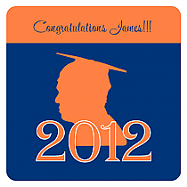 School Spirit Square Graduation Coasters