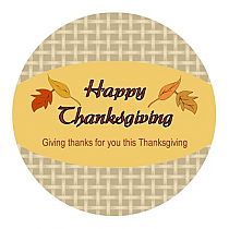 Leaves Thanksgiving Circle Labels 2x2