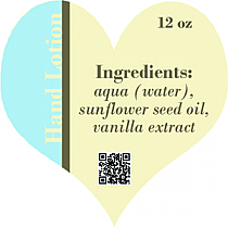 Restful Heart Bath Body Labels with text