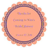 Monarch Scalloped Circle Bridal Shower Labels