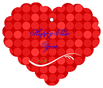 Happy New Year Heart Hang Tags 2x2