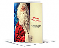 Christmas Side Scroll Santa Writing Holiday Card 5.50" x 7.875" w-Envelope 