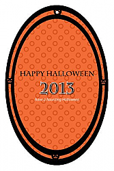 Jack O Lantern Halloween Vertical Oval Favor Tag 2.25x3.5