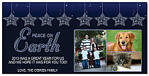 Christmas Card w-Envelope 8" x 4" Star Peace on Earth Family style