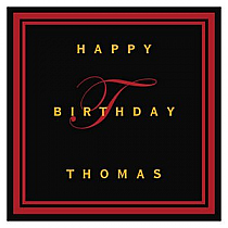 Square Simple Initial Birthday Label