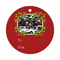 Holly Jolly Big Circle Hang Tag