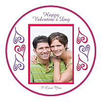 Hearts Photo Valentine Circle Labels 2x2