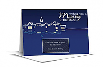 Nighttime Christmas Village Cards 7.875" x 5.50 w-envelope