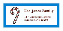 Striped Candycan Christmas Address Labels 2" x .875"