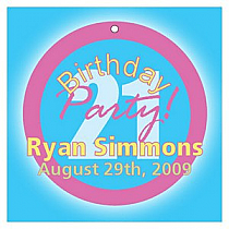 Party Square Birthday Favor Tag